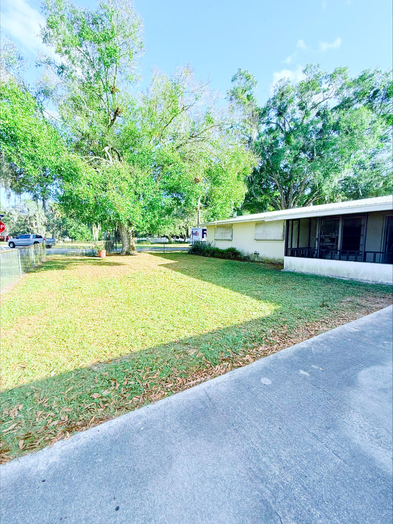 a view of a garden and an ocean