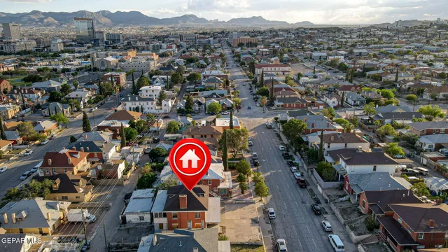 an aerial view of a city