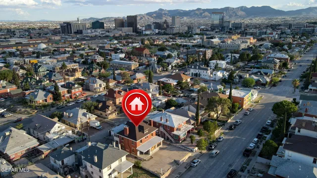 an aerial view of multiple house
