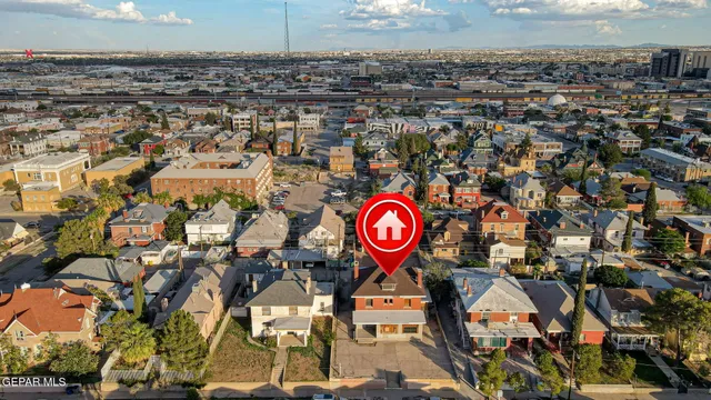 an aerial view of a house