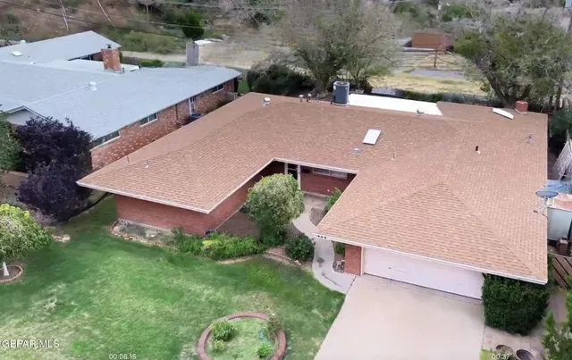 an aerial view of a house
