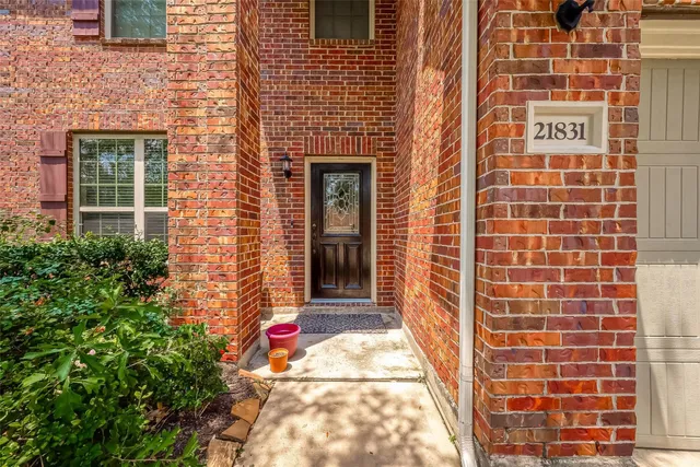a view of a brick building