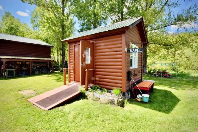 a bedroom with a bed and closet