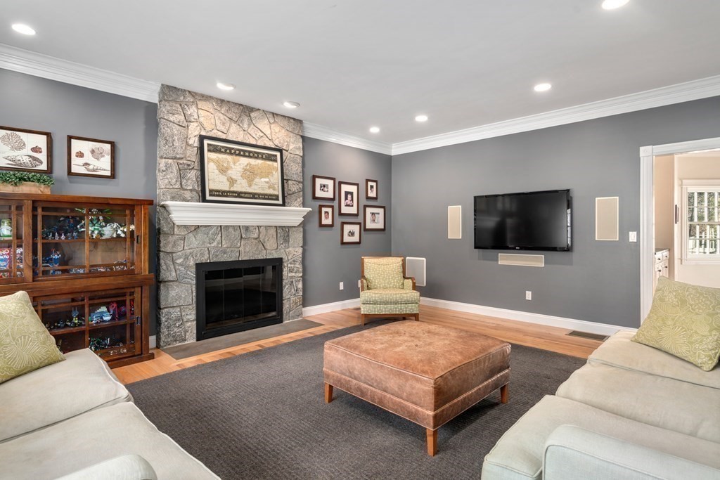 77 Monadnock Road Wellesley, MA 02481 - Photo 8 of 39 a living room with furniture and a flat screen tv