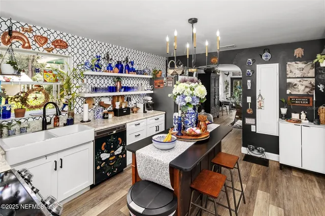 a table and chairs in a kitchen