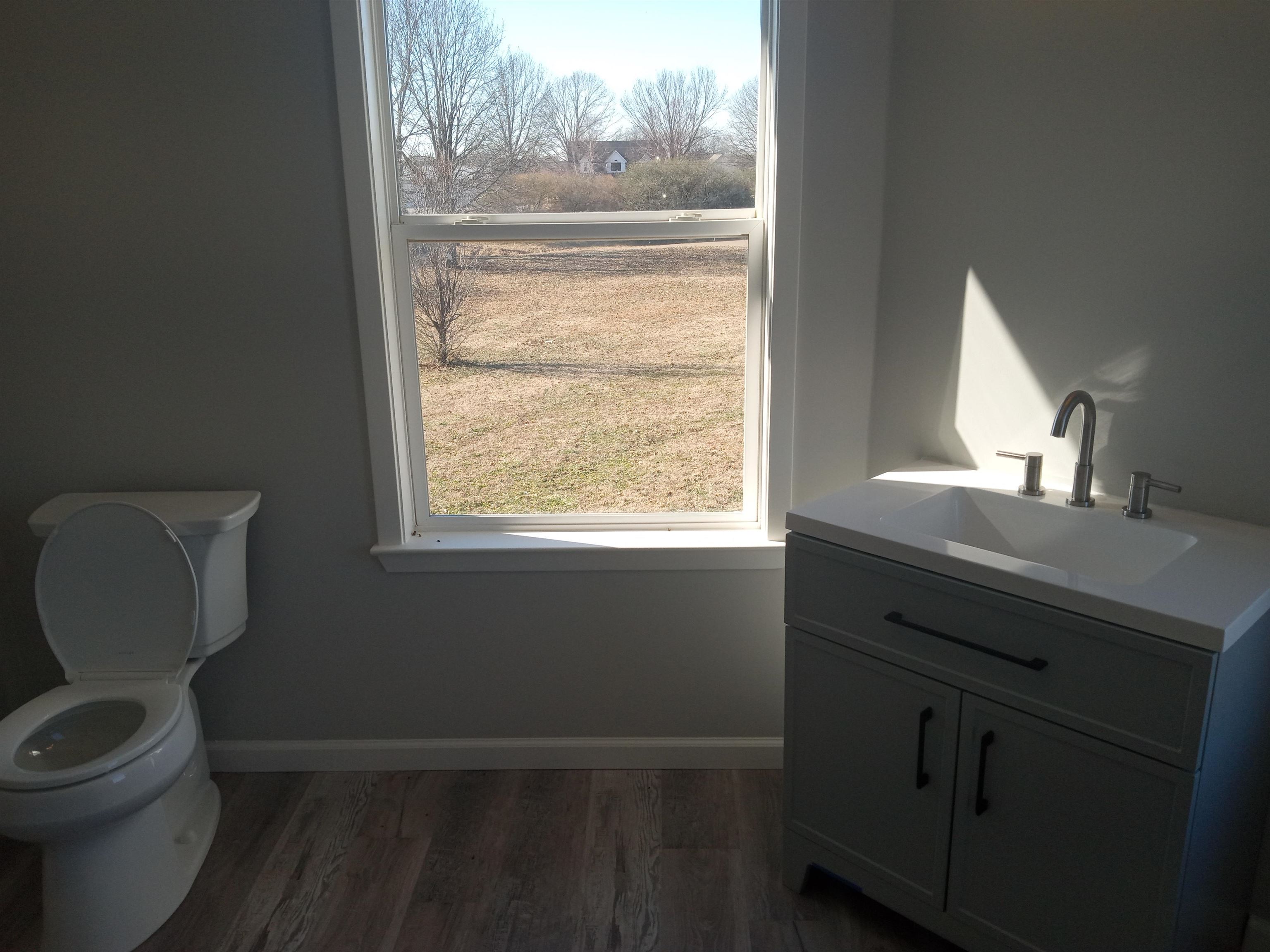 1712 Sanders Road Stanton, TN 38069 - Photo 8 of 10 Bathroom with vanity, hardwood / wood-style floors, and toilet
