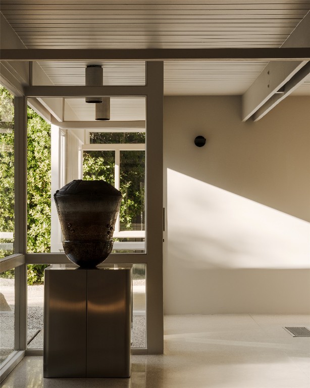 1272 East Verbena Drive Palm Springs, CA 92262 - Photo 30 of 40 a living room with fireplace furniture and a large window