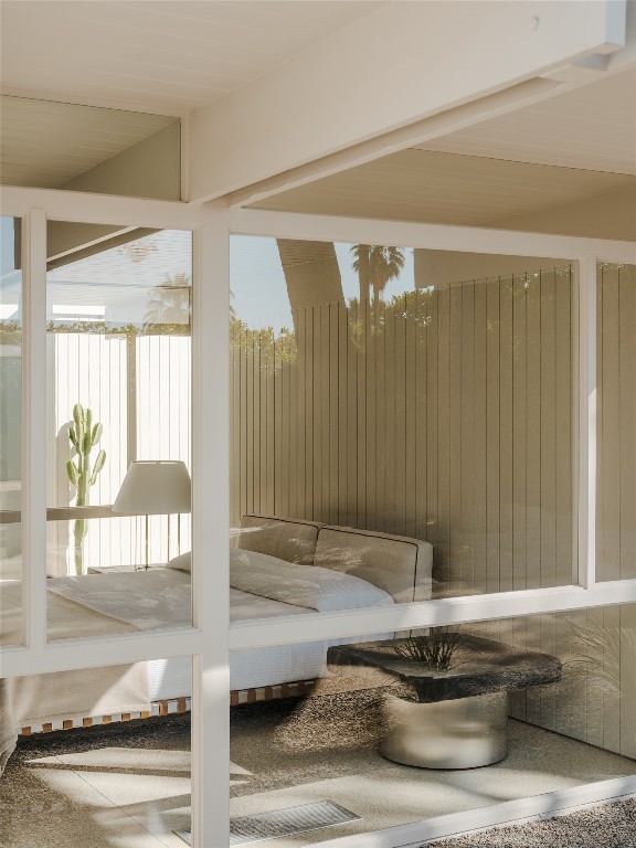 1272 East Verbena Drive Palm Springs, CA 92262 - Photo 35 of 40 a bathroom with a granite countertop sink and shower