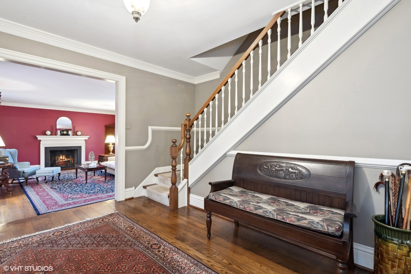 21447 North Andover Road Kildeer, IL 60047 - Photo 2 of 38 a view of entryway livingroom and hall with wooden floor