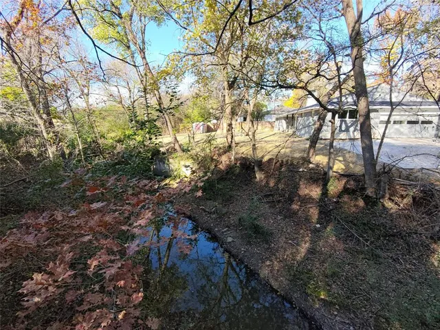 a backyard of a house with lots of green space