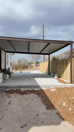 a view of a garage