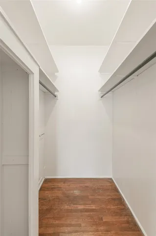 a view of small space with racks on the wall