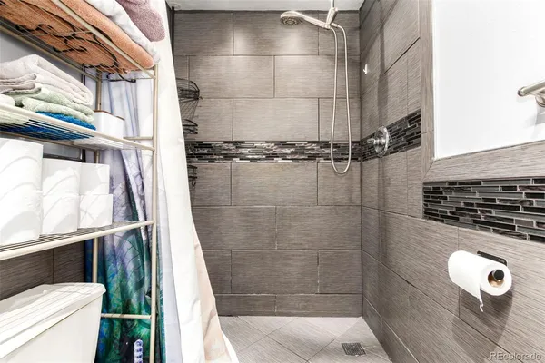 a bathroom with a shower