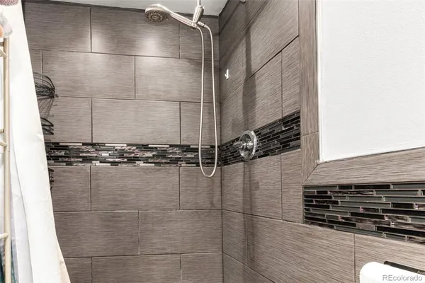 a bathroom with a shower