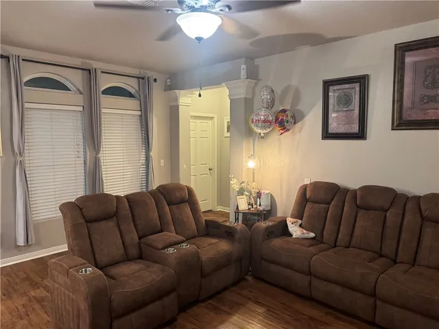 a living room with furniture