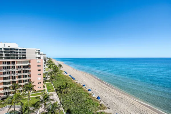 a view of building with ocean view