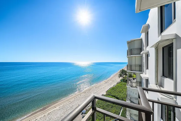a view of an ocean from a balcony
