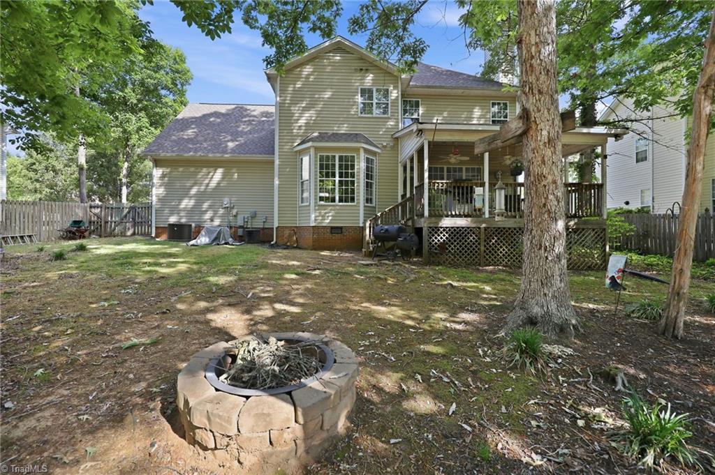 1914 Treyburn Lane High Point, NC 27265 - Photo 42 of 48 Shaded backyard with fire pit