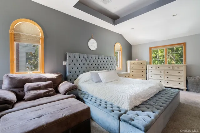 a bedroom with furniture and windows