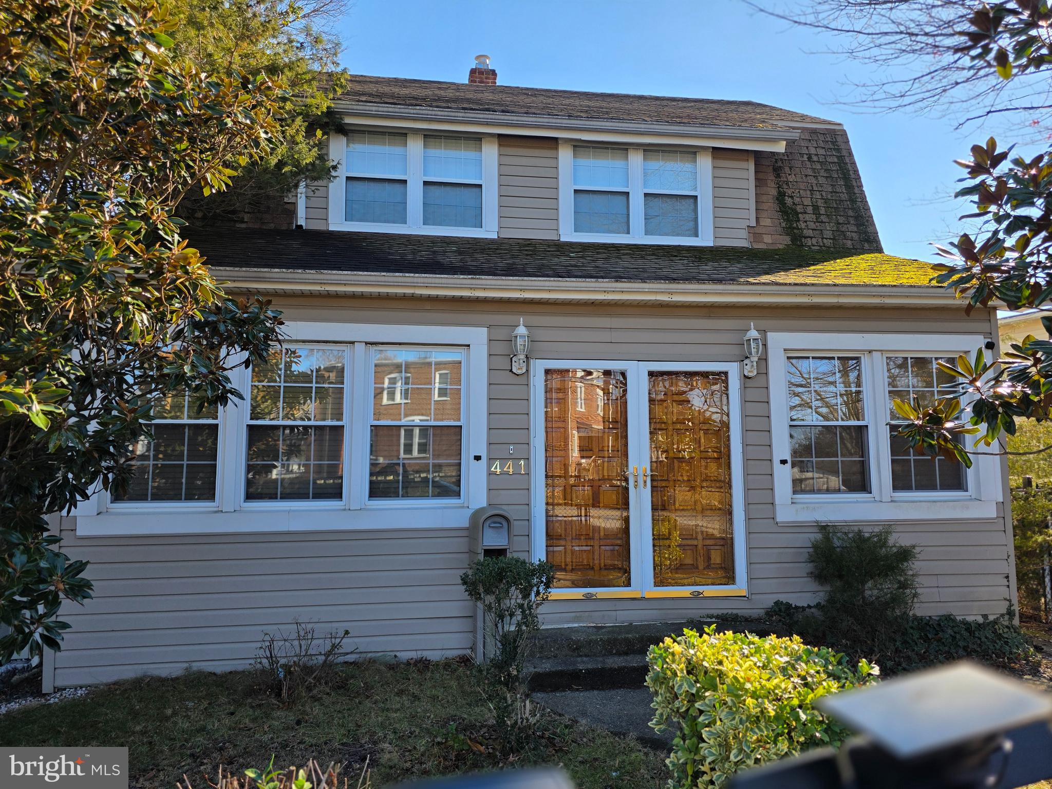a front view of a house