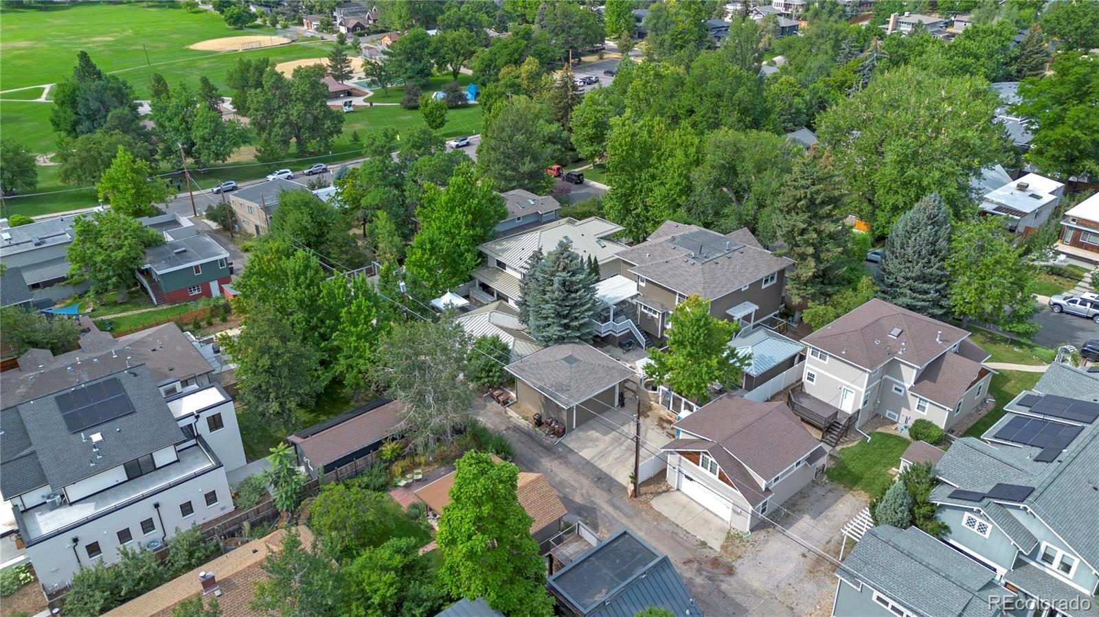 3056 8th Street Boulder, CO 80304 - Photo 37 of 45 an aerial view of multiple houses with yard