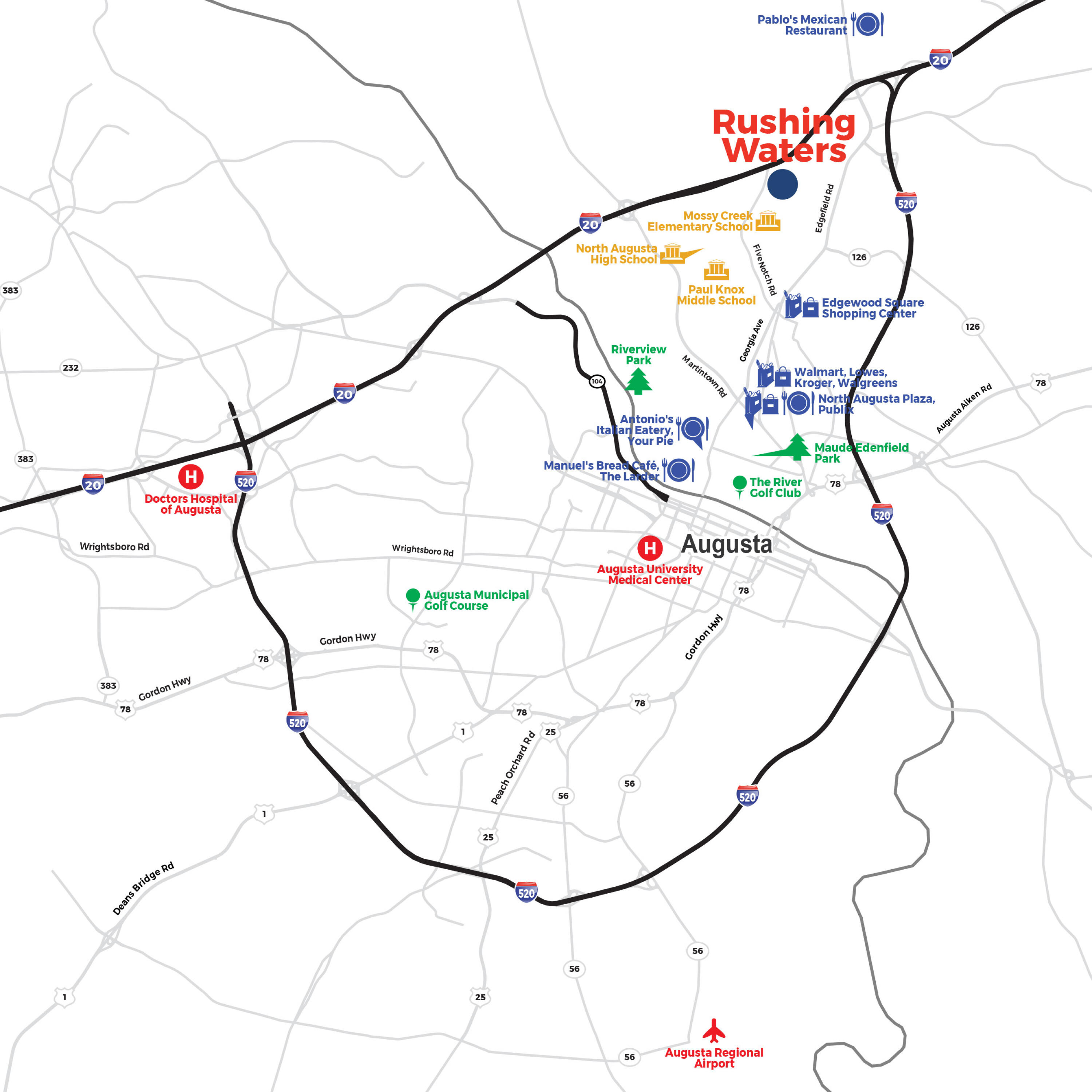 150 Expedition Drive North Augusta, SC 29841 - Photo 13 of 27 Rushing_Waters Map location