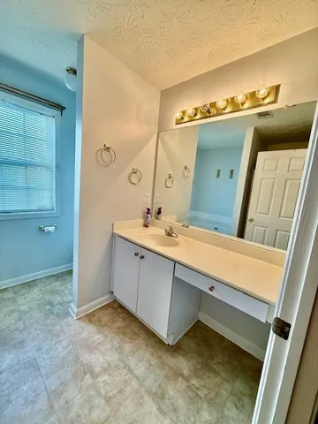 a bathroom with a tub