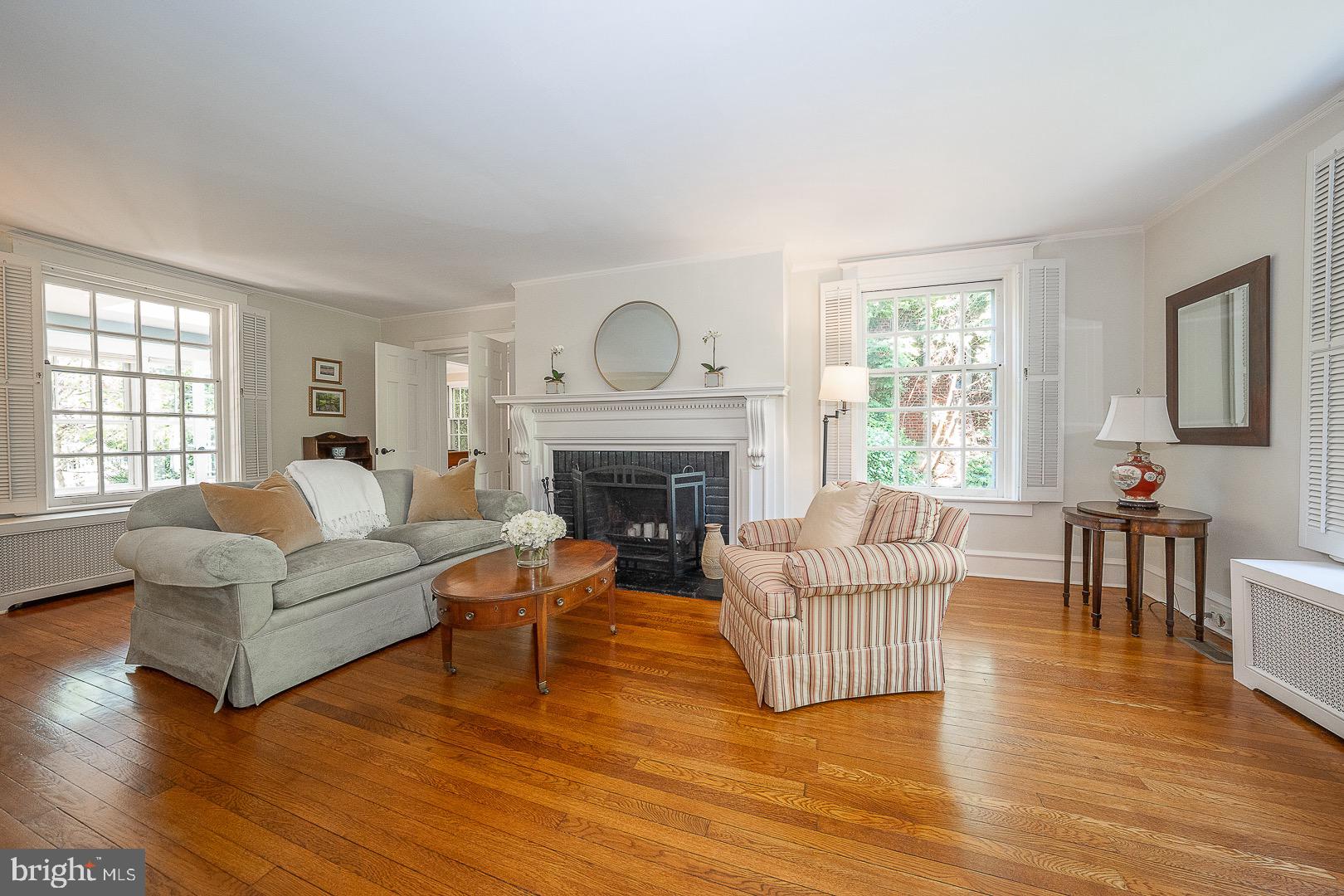 312 Windsor Avenue Wayne, PA 19087 - Photo 6 of 34 Living Room with hardwood floors and Fireplace