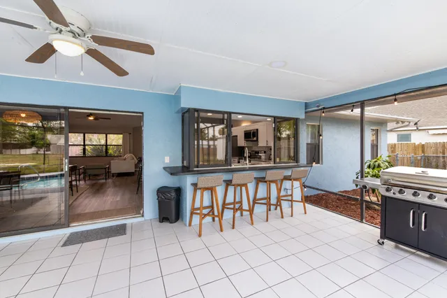 a lobby with furniture and window