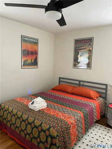 a table and chair in a room