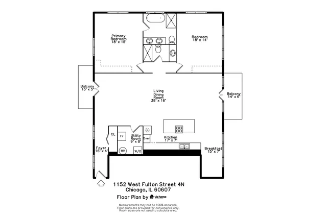 $899,000 | 1152 West Fulton Market, Unit 4A, Chicago, IL 60607