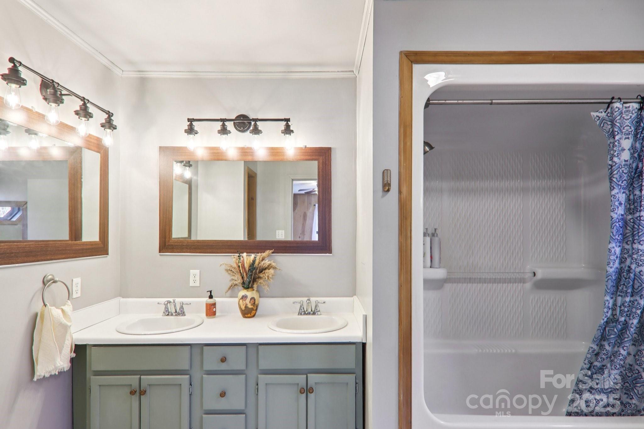 57 Bittersweet Trail Canton, NC 28716 - Photo 26 of 40 a bathroom with a sink and a mirror