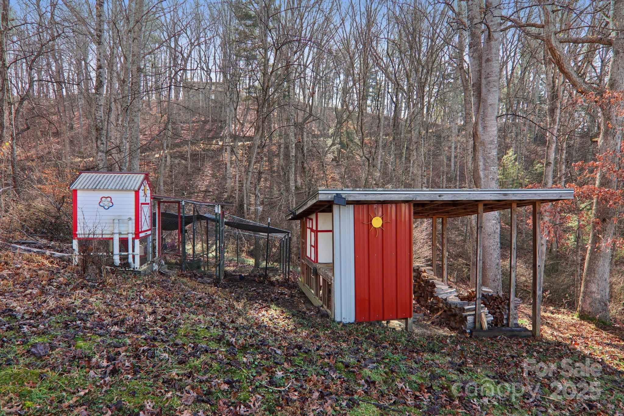 57 Bittersweet Trail Canton, NC 28716 - Photo 31 of 40 a backyard of a house with lots of green space and chair