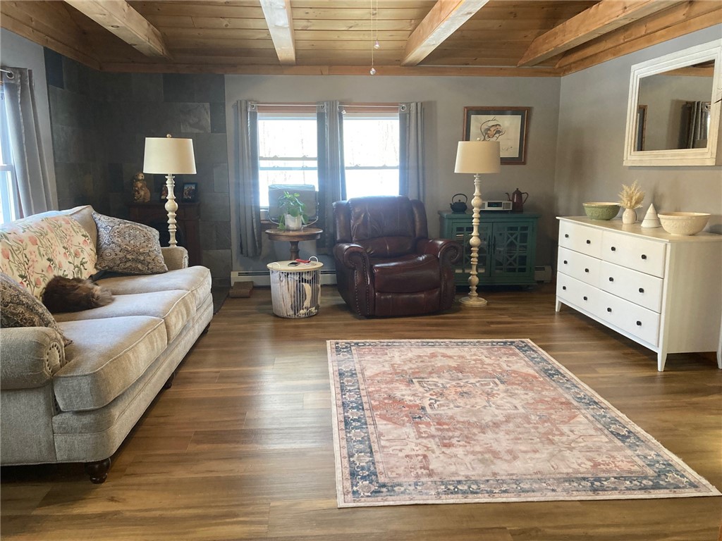 29 Mt Hygeia Road Foster, RI 02825 - Photo 2 of 25 vaulted ceiling wood and exposed beams gas fireplace hardwood floors