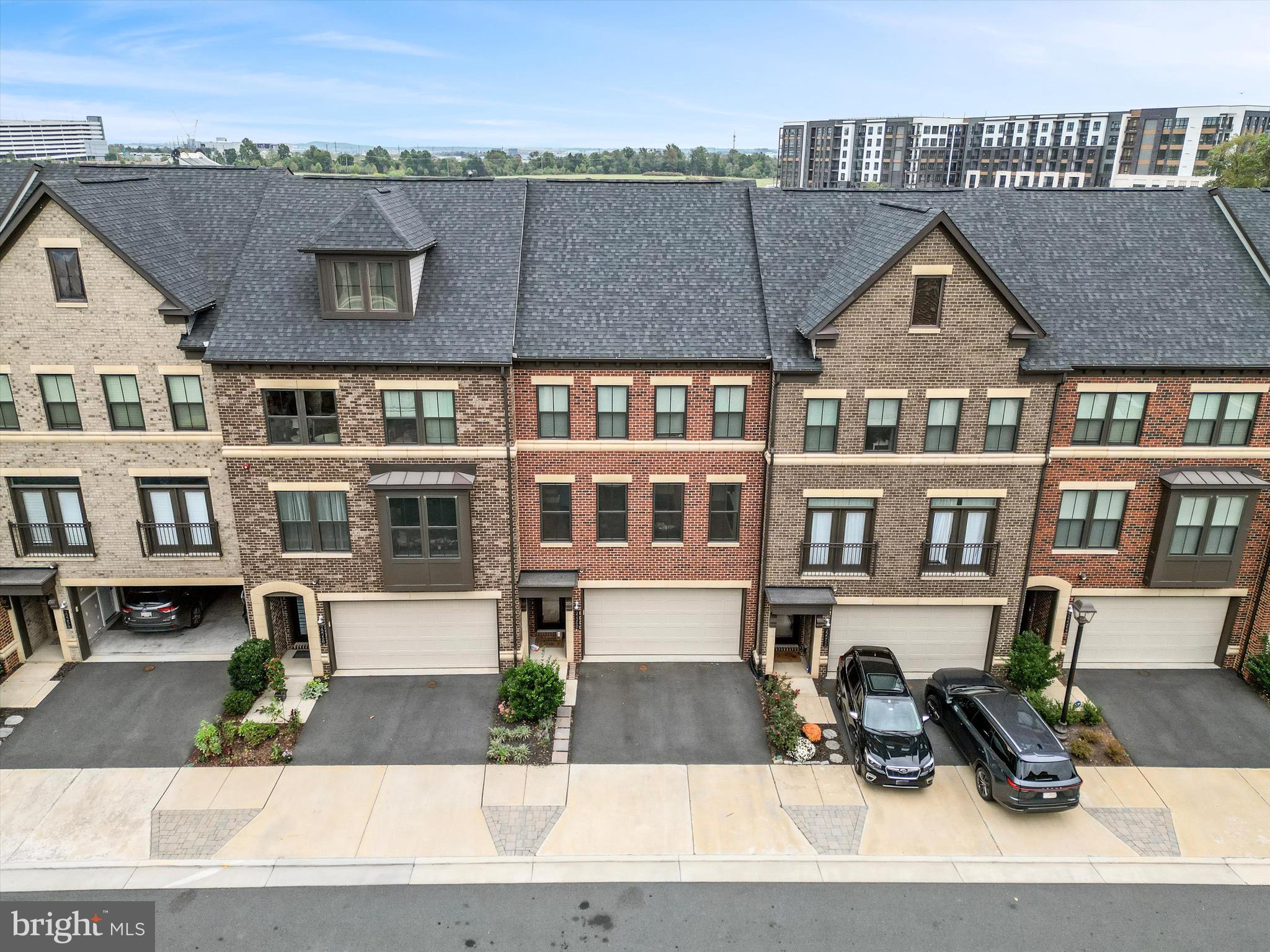 an aerial view of a house with a terrace view
