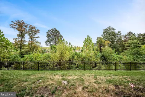 a view of a field with trees in the background