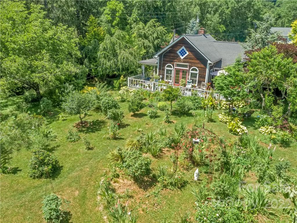 528 Padgettown Road Black Mountain, NC 28711 - Photo 33 of 37 a view of a large garden with plants and large trees