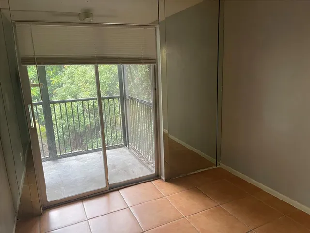 a view of a glass door