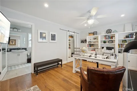 a view of a balcony with a couch