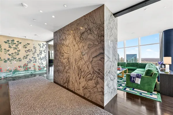 a room with furniture and a gate