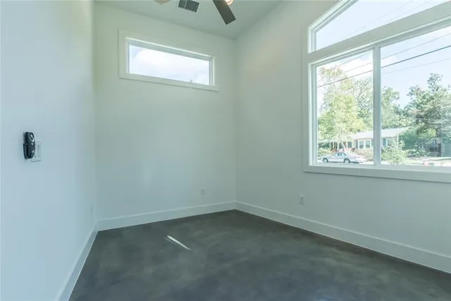 an empty room with a window