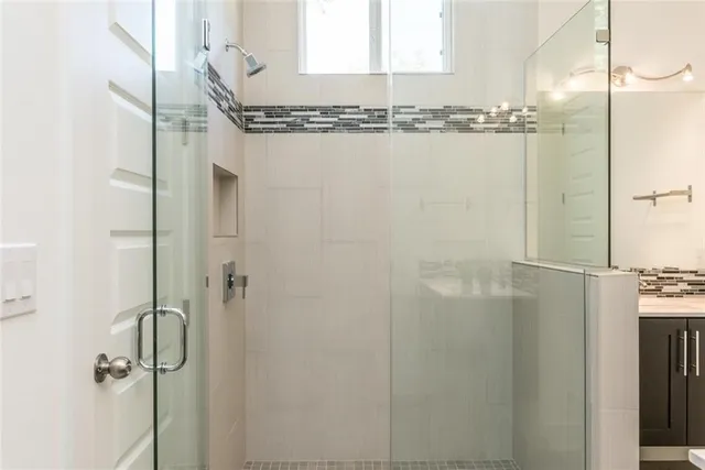 a bathroom with a shower