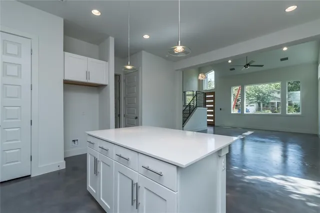 a view of kitchen and window