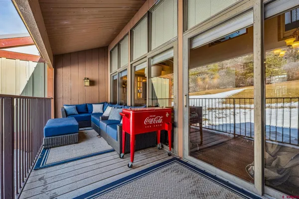 a view of an outdoor sitting space