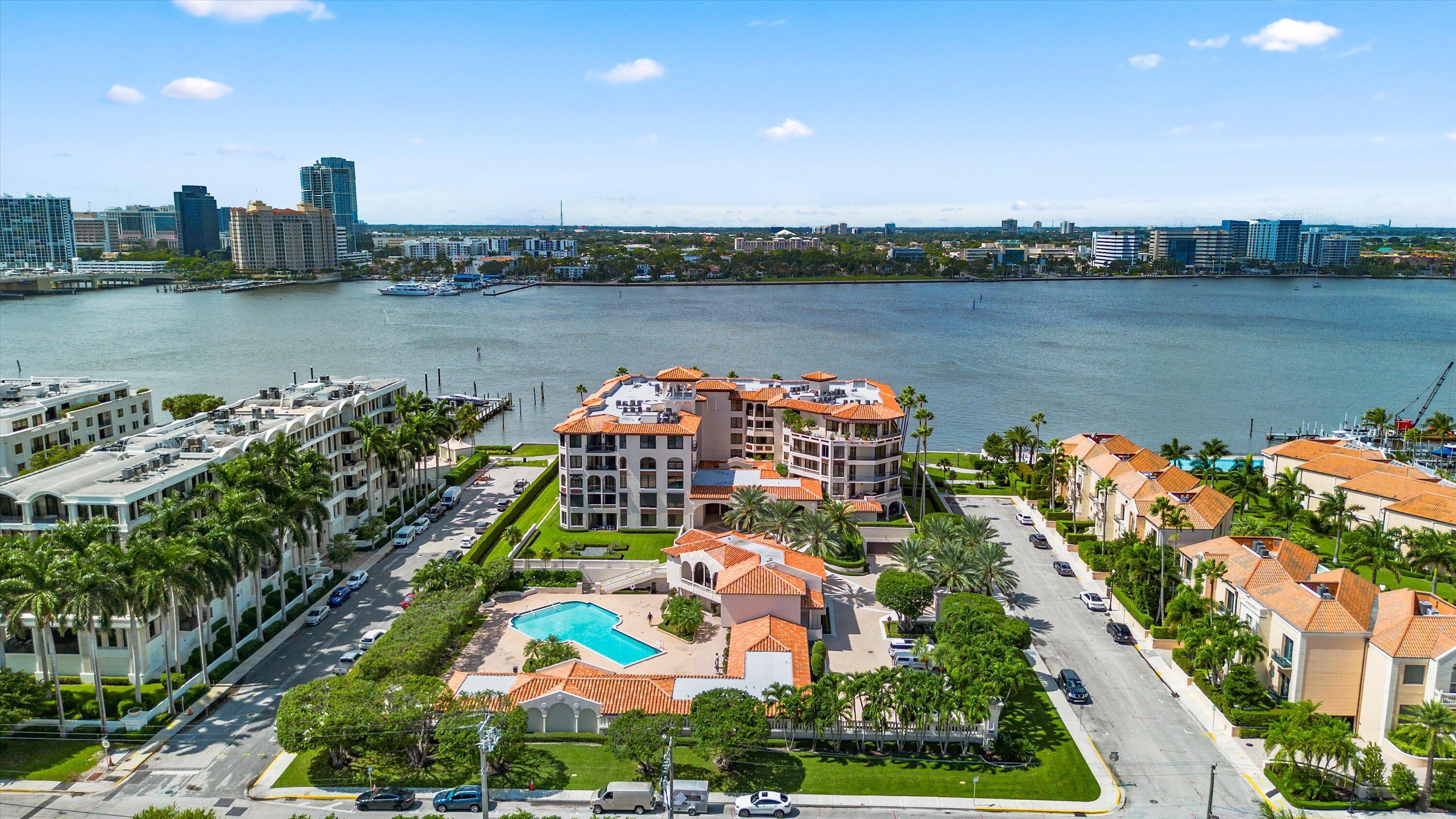 200 Bradley Place, Unit 303 Palm Beach, FL 33480 - Photo 39 of 40 an aerial view of a city with lake view