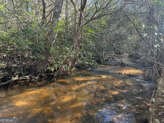a view of a lake with houses
