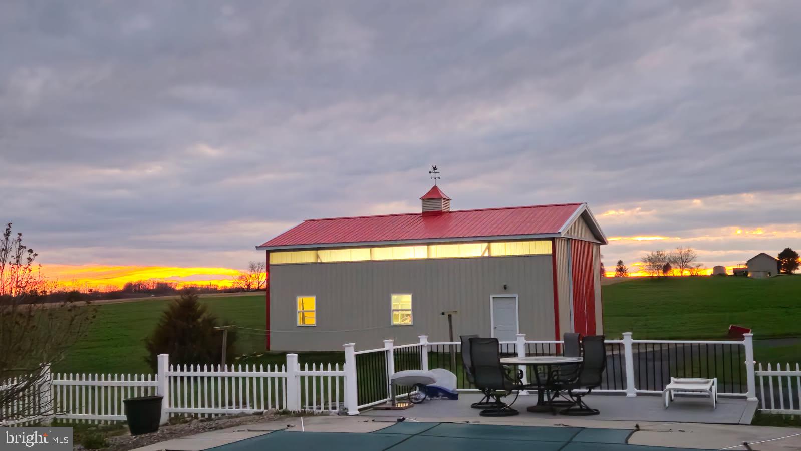455 England Creamery Road North East, MD 21901 - Photo 6 of 42 Evening view of Lighted pole barn.