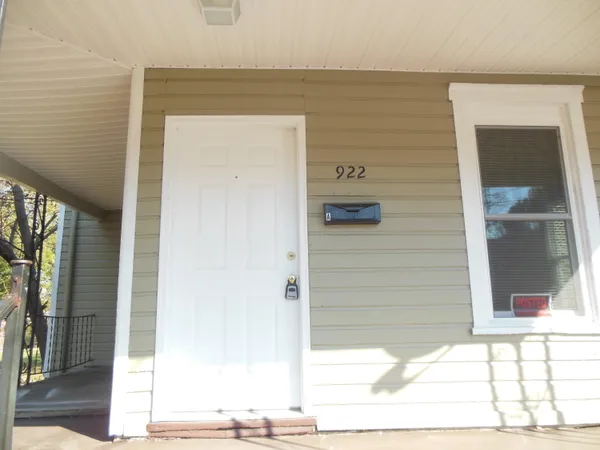 a view of a door of the house