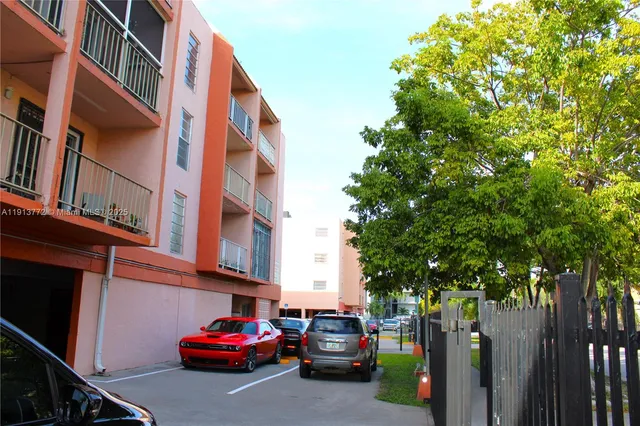 a car parked in front of a building