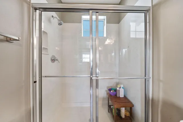 a bathroom with a shower